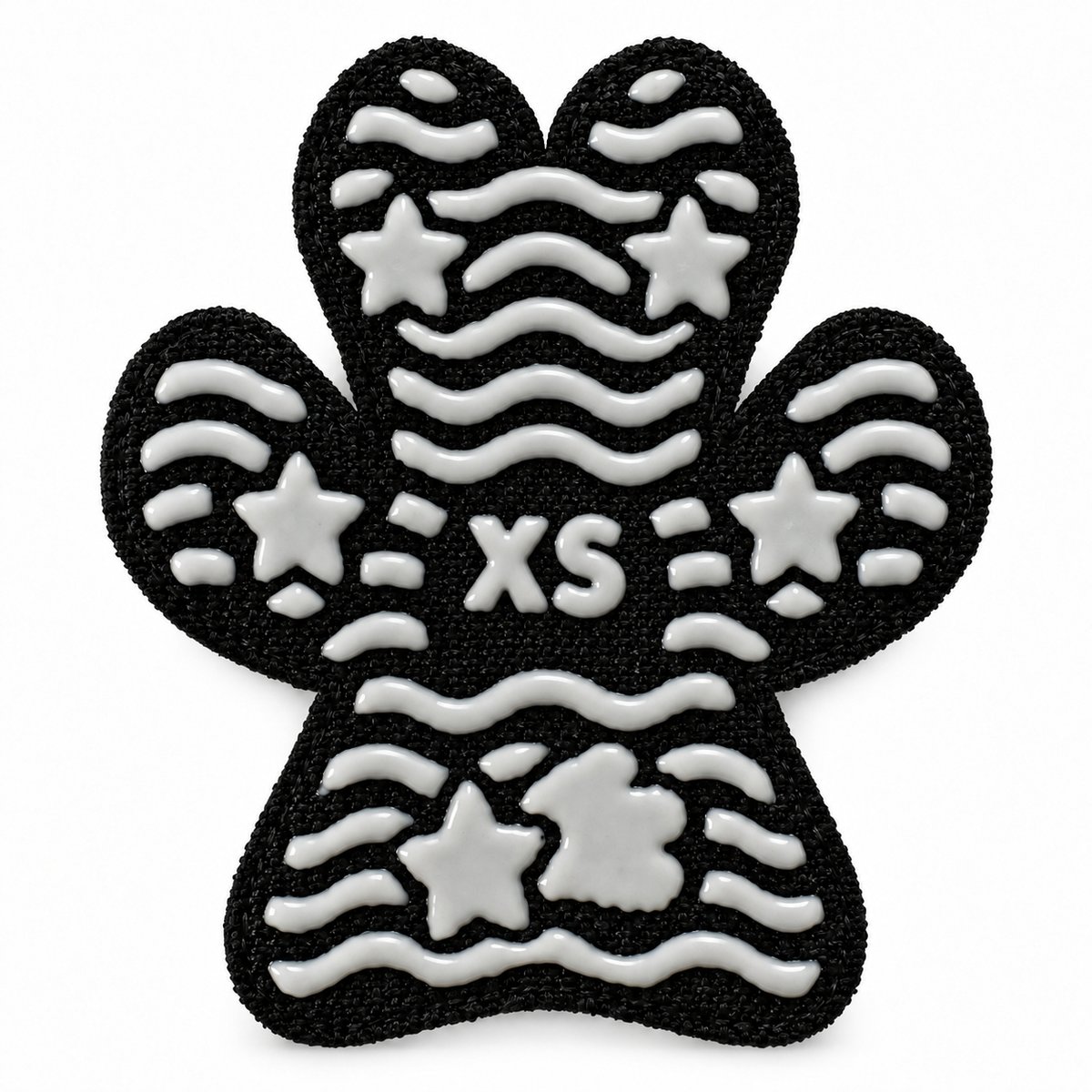 Doggy Walker 超黏款止滑腳貼 XS 號,黑底白色星星波浪紋